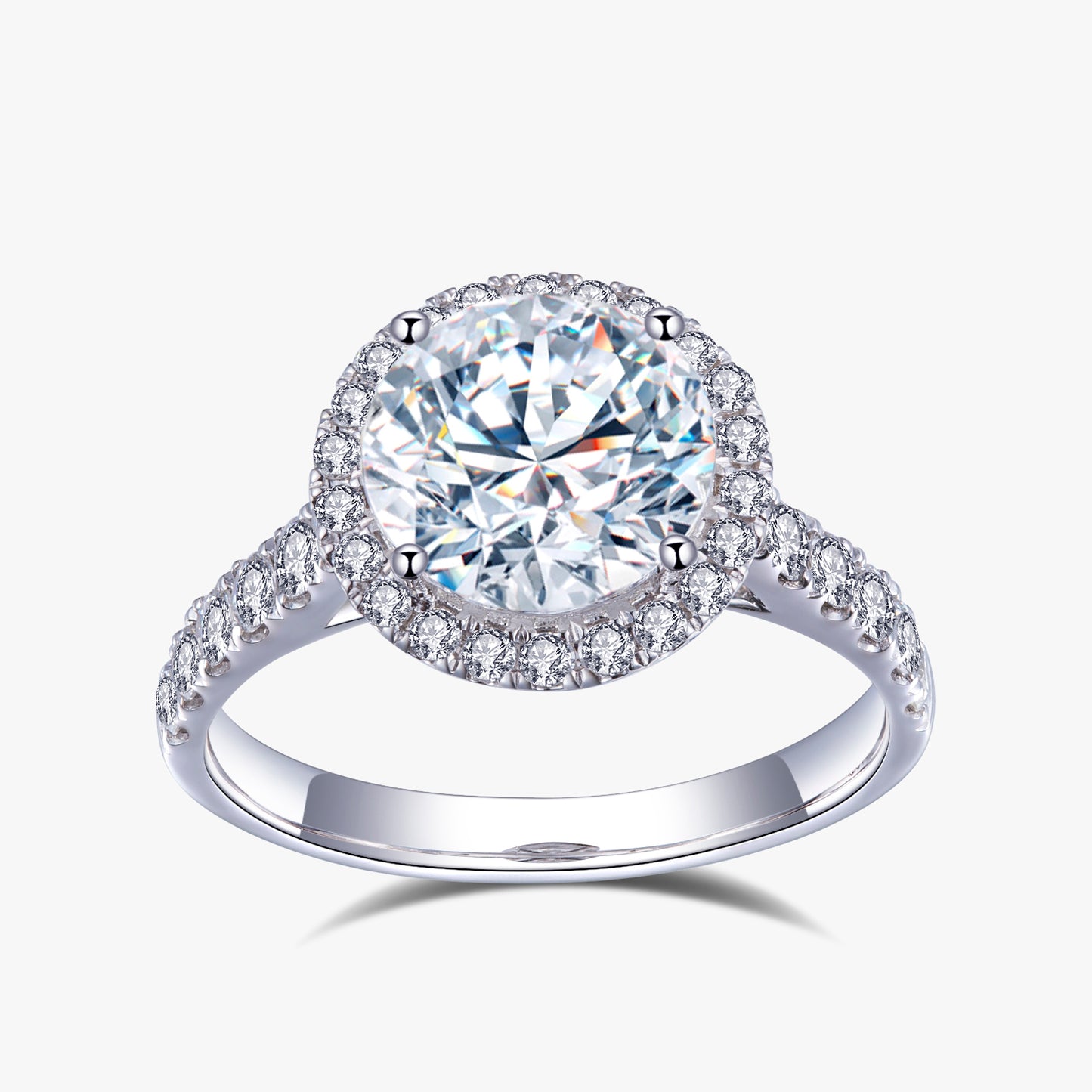 2.5 ctw Round Lab Grown Diamond Single Halo Engagement Ring