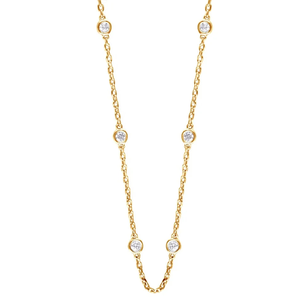 3 ctw Round Lab Grown Bezel Set Diamond Necklace