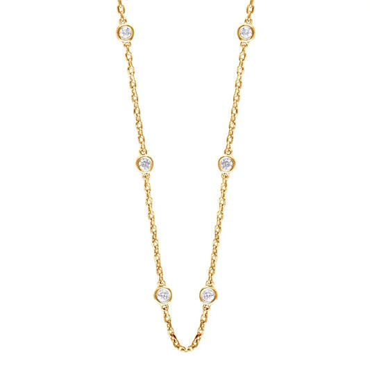 3 ctw Round Lab Grown Bezel Set Diamond Necklace