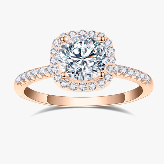 1.5 ctw Round Lab Grown Diamond Elegant Halo Engagement Ring