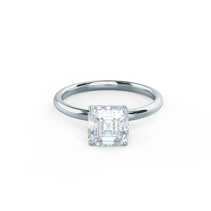 2 ctw Asscher Lab Grown Diamond Solitaire Engagement Ring