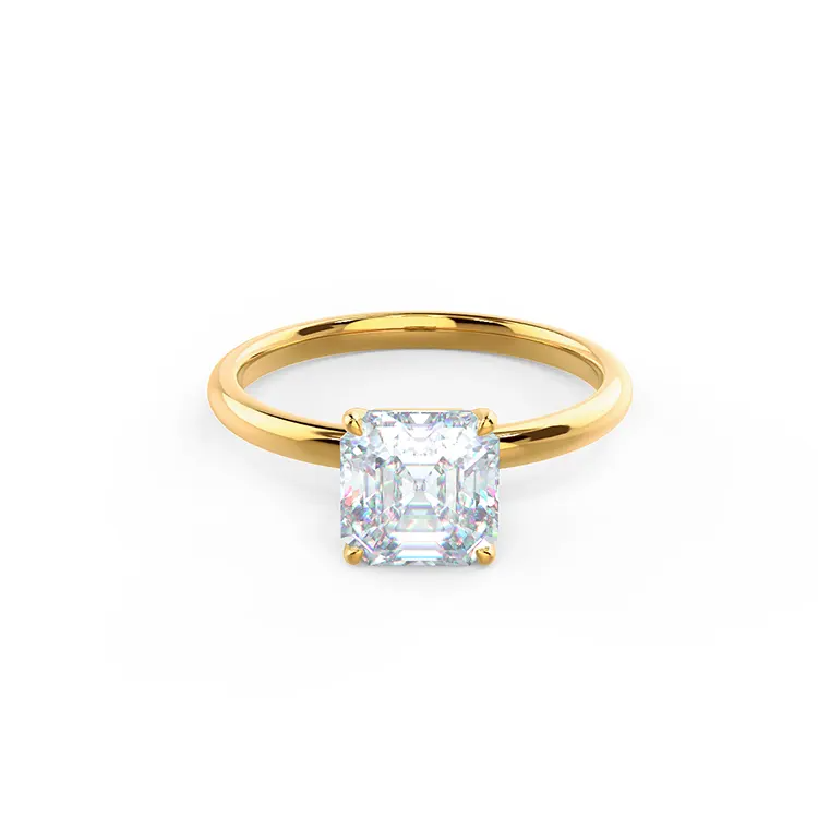 2 ctw Asscher Lab Grown Diamond Solitaire Engagement Ring