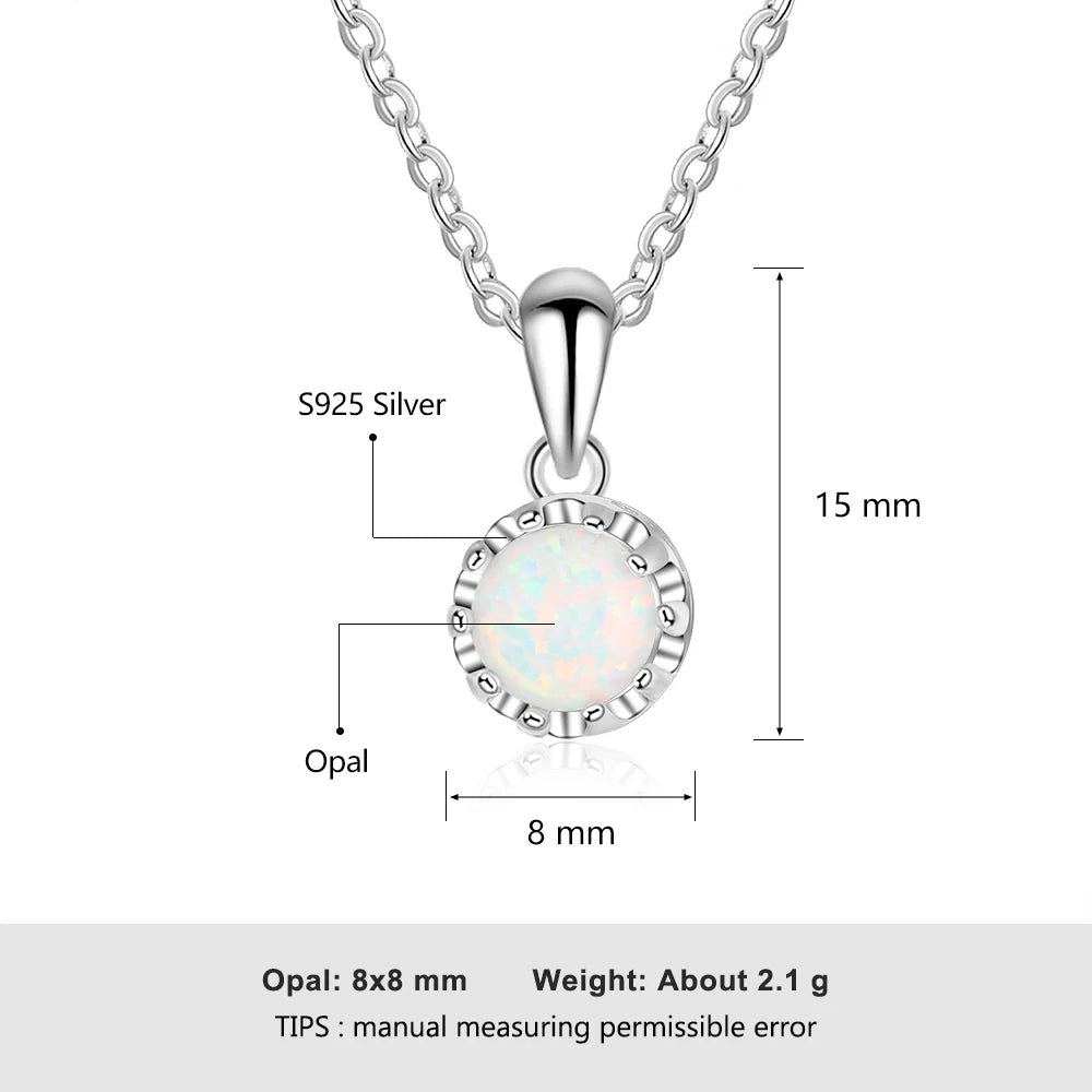 Sterling Silver White Opal Pendant