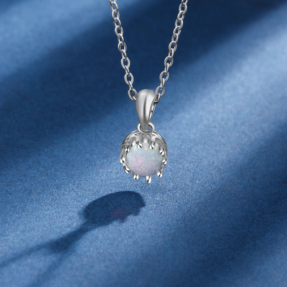 Sterling Silver White Opal Pendant