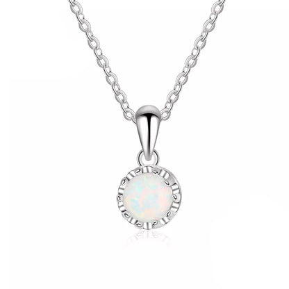 Sterling Silver White Opal Pendant