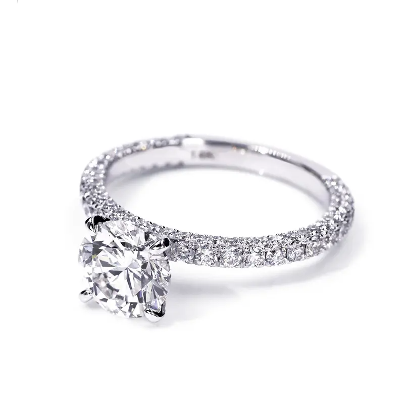 2.3 ctw Round Lab Grown Diamond Frost Band Engagement Ring