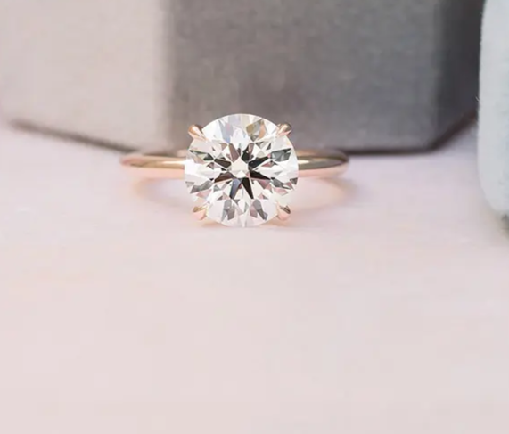 3 Ct Round Lab Grown Diamond Engagement Ring