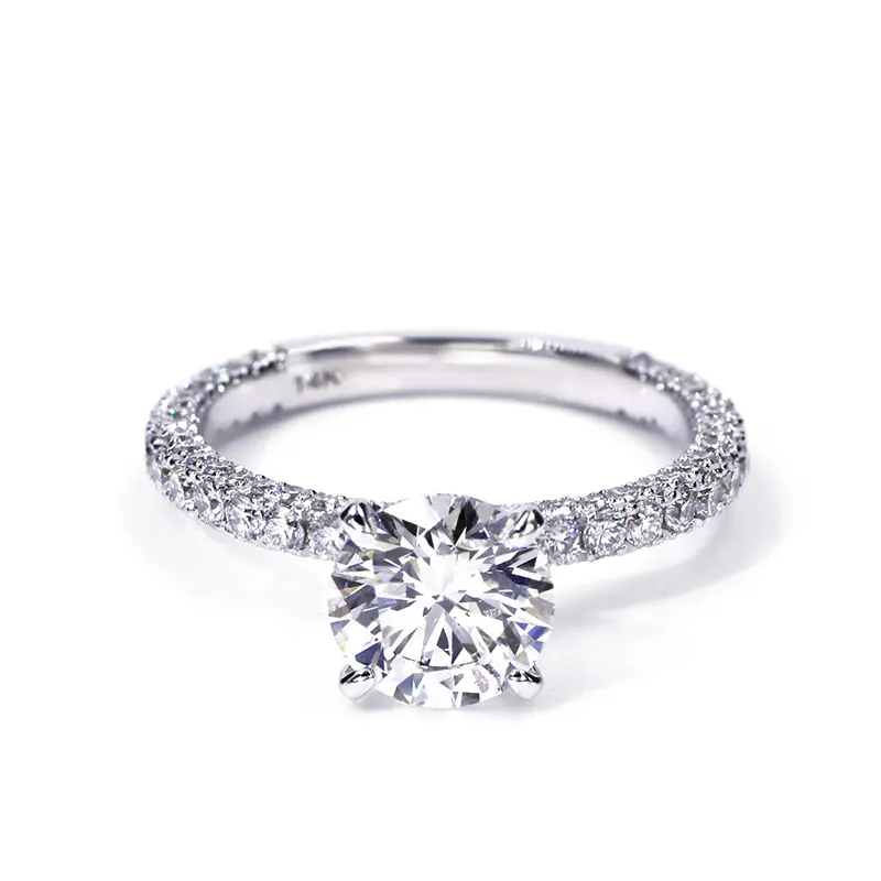 2.3 ctw Round Lab Grown Diamond Frost Band Engagement Ring