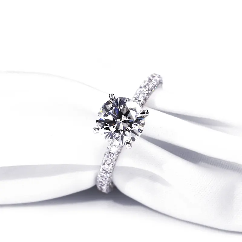 2.3 ctw Round Lab Grown Diamond Frost Band Engagement Ring