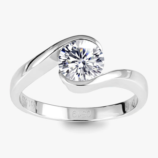 1 ctw Round Lab Grown Diamond Together Solitaire Engagement Ring