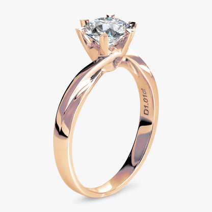 1 ctw Round Lab Grown Diamond Overlap Engagement Ring