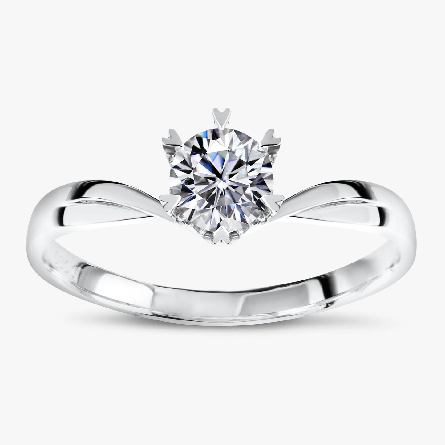 1 ctw Round Lab Grown Diamond Overlap Engagement Ring