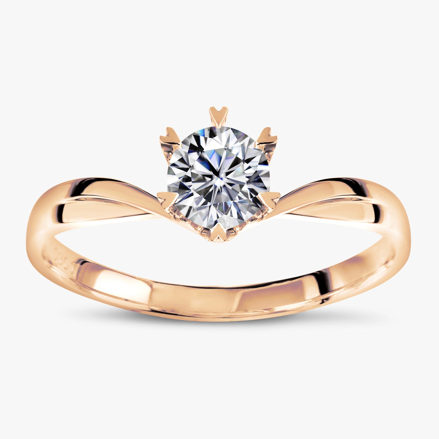 1 ctw Round Lab Grown Diamond Overlap Engagement Ring