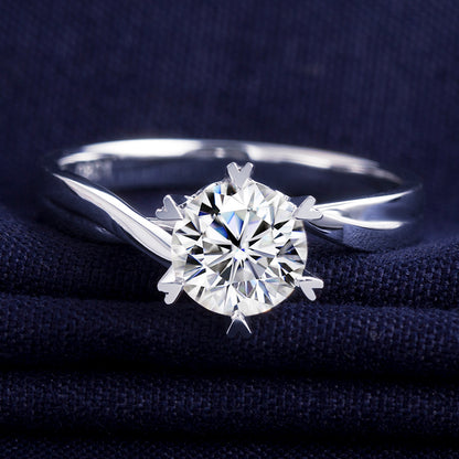 1 ctw Round Lab Grown Diamond Overlap Engagement Ring