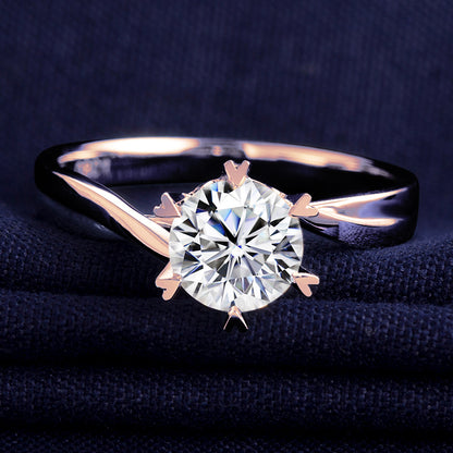 1 ctw Round Lab Grown Diamond Overlap Engagement Ring