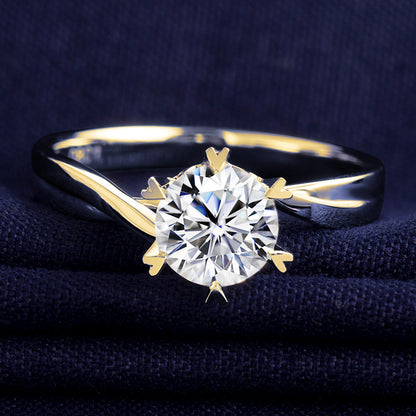 1 ctw Round Lab Grown Diamond Overlap Engagement Ring