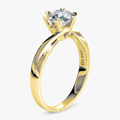 1 ctw Round Lab Grown Diamond Overlap Engagement Ring