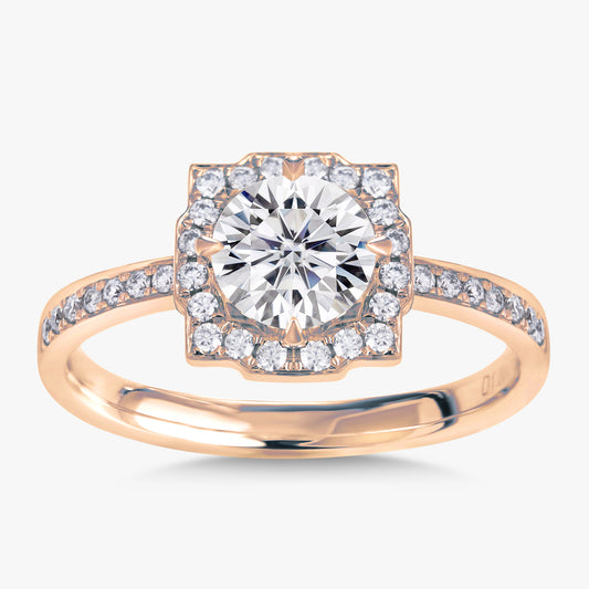 1.3 ctw Round Lab Grown Diamond Cushion-Style Halo Engagement Ring