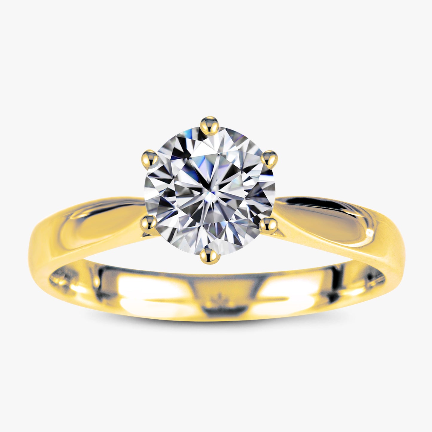 1 ctw Round Lab Grown Diamond Traditional Solitaire Engagement Ring