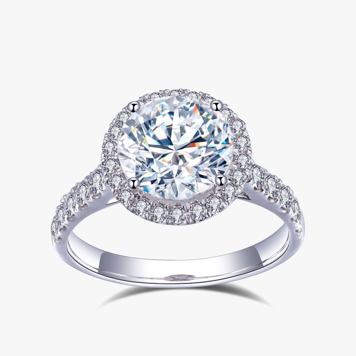 2.5 ctw Round Lab Grown Diamond Single Halo Engagement Ring