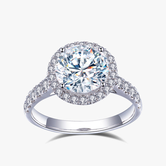 2.5 ctw Round Lab Grown Diamond Single Halo Engagement Ring