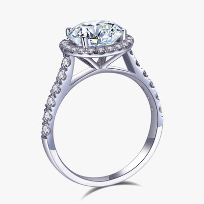 2.5 ctw Round Lab Grown Diamond Single Halo Engagement Ring