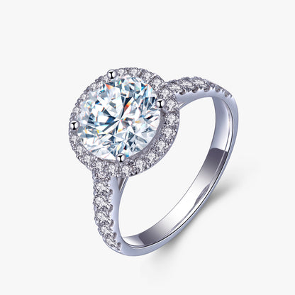 2.5 ctw Round Lab Grown Diamond Single Halo Engagement Ring