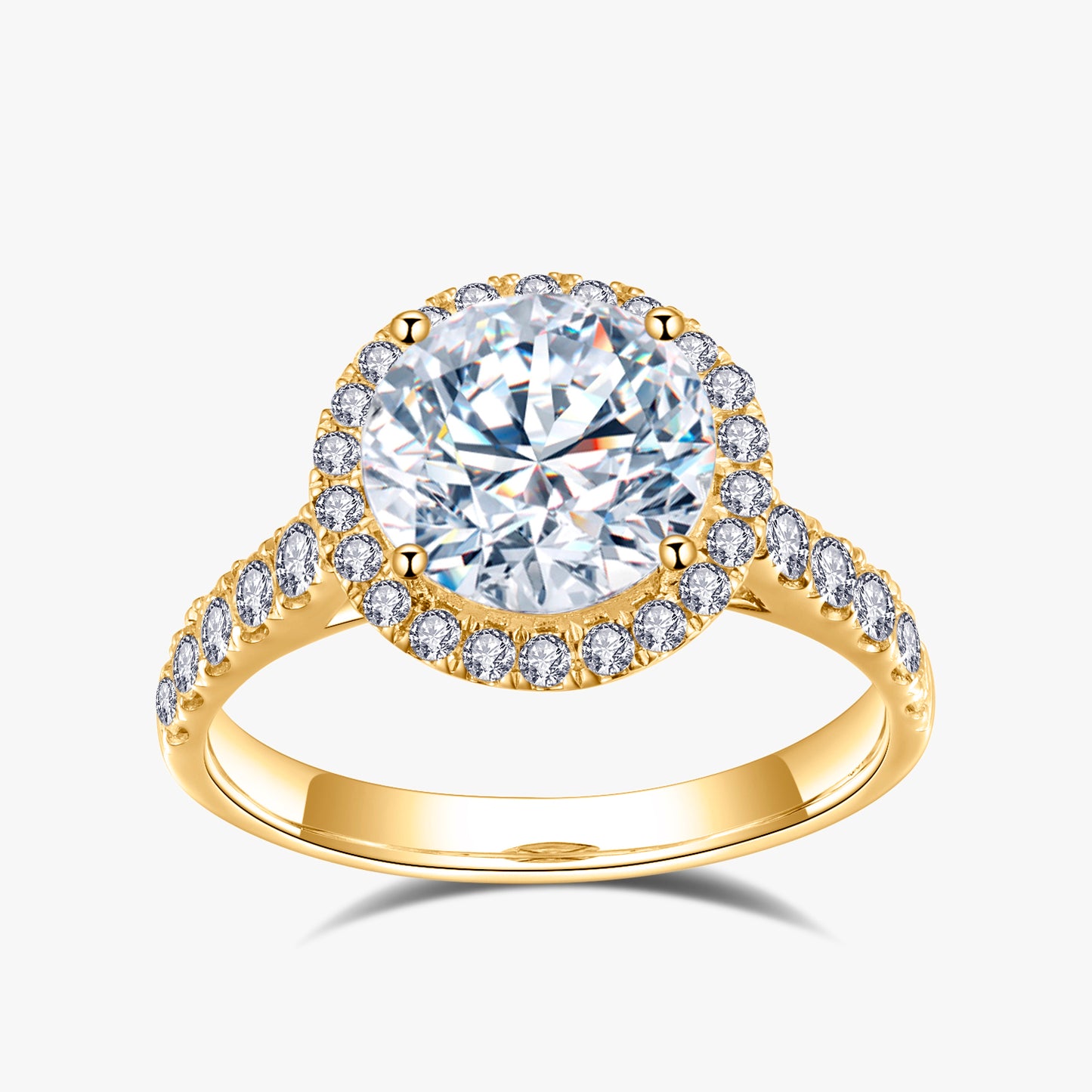 2.5 ctw Round Lab Grown Diamond Single Halo Engagement Ring