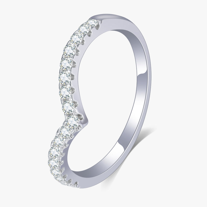 .3 ctw Round Lab Grown Diamond V Contour Wedding Band