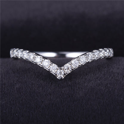 .3 ctw Round Lab Grown Diamond V Contour Wedding Band