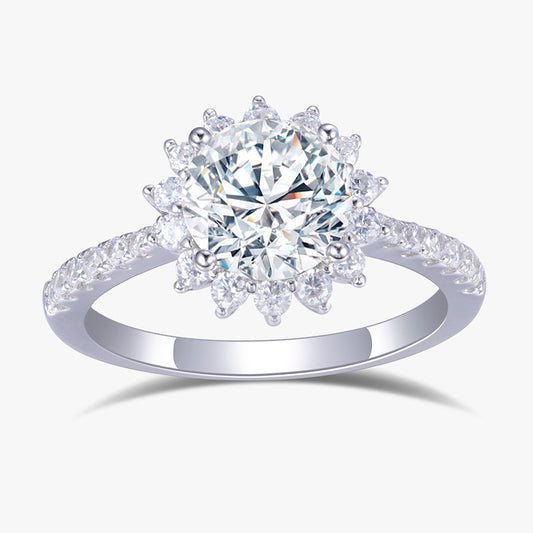 2 ctw Round Lab Grown Diamond Floral Halo Engagement Ring