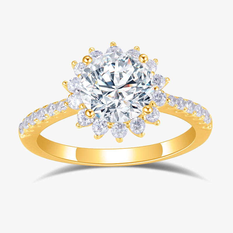 2 ctw Round Lab Grown Diamond Floral Halo Engagement Ring