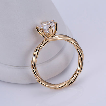 1 ctw Round Lab Grown Diamond Rope Engagement Ring