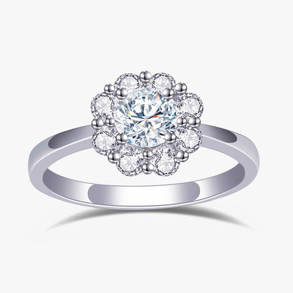 2 ctw Round Lab Grown Diamond Daisy Halo Engagement Ring