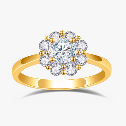 2 ctw Round Lab Grown Diamond Daisy Halo Engagement Ring