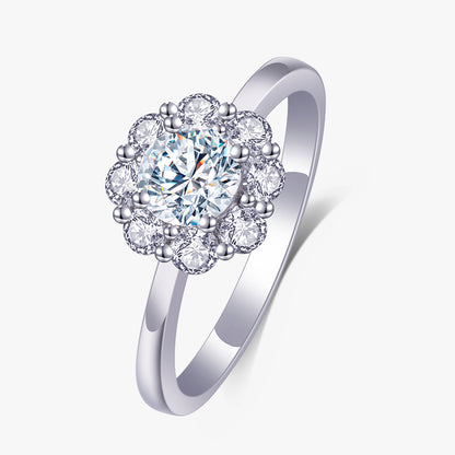 2 ctw Round Lab Grown Diamond Daisy Halo Engagement Ring