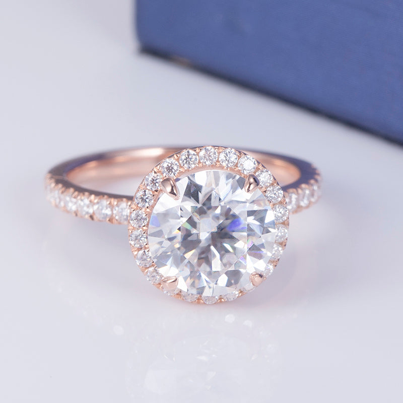 3.3 ctw Round Lab Grown Diamond Trendy Halo Engagement Ring