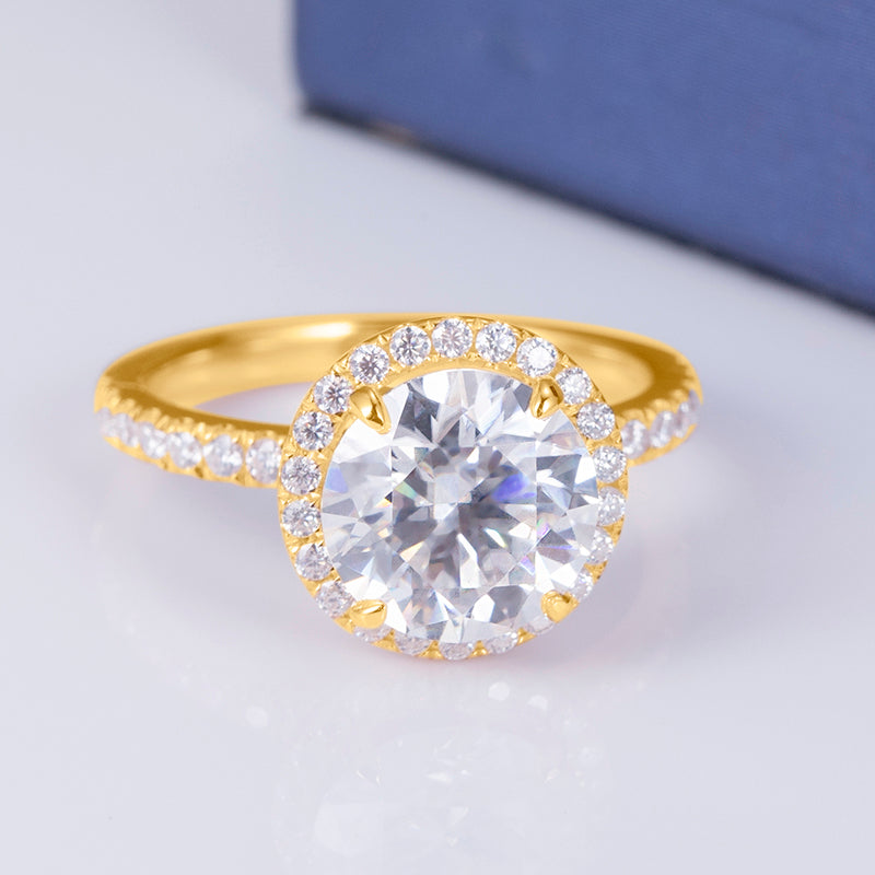 3.3 ctw Round Lab Grown Diamond Trendy Halo Engagement Ring