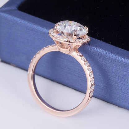 3.3 ctw Round Lab Grown Diamond Trendy Halo Engagement Ring