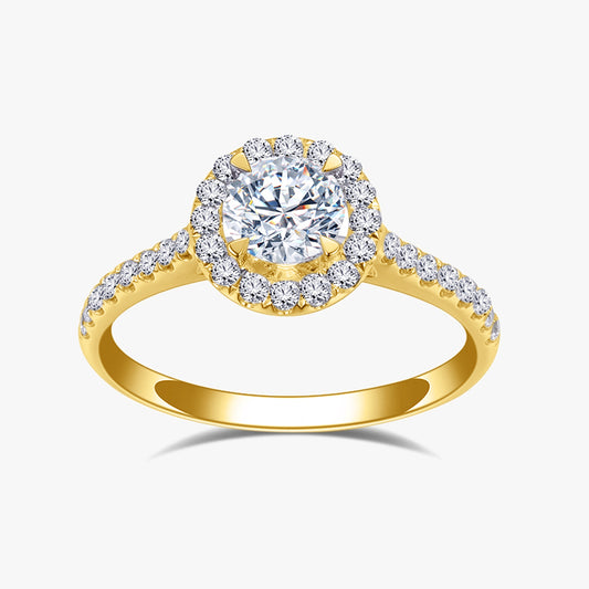 1 ctw Round Lab Grown Diamond Raised Halo Engagement Ring