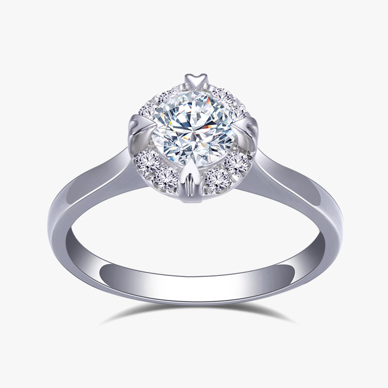 .62 ctw Round Lab Grown Diamond Quarter Halo Engagement Ring