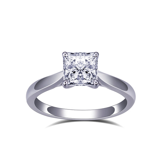 1 ctw Princess Lab Grown Diamond Traditional Solitaire Engagement Ring