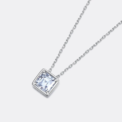 1 ctw Emerald Cut Bezel Set Moissanite Pendant