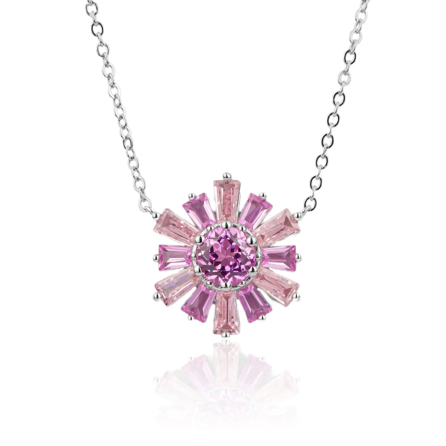 Romantic Sunflower Lab Grown Diamond Necklace