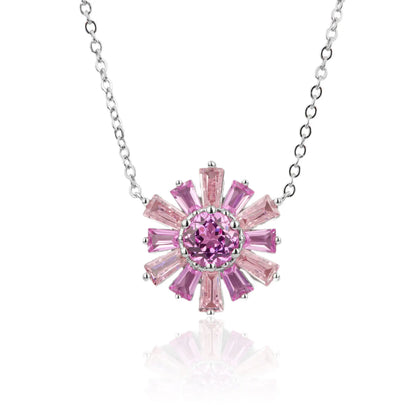 Romantic Sunflower Lab Grown Diamond Necklace