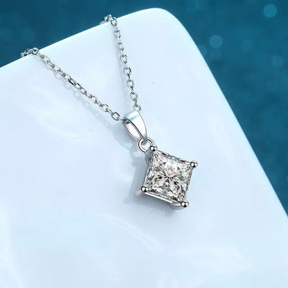 1 ctw Princess Cut Lab Grown Moissanite Diamond Pendant