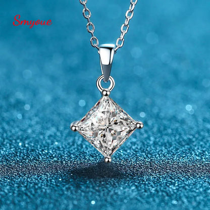 1 ctw Princess Cut Lab Grown Moissanite Diamond Pendant