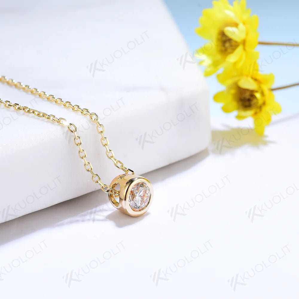 Women Solid Lab Grown Diamonds Necklaces