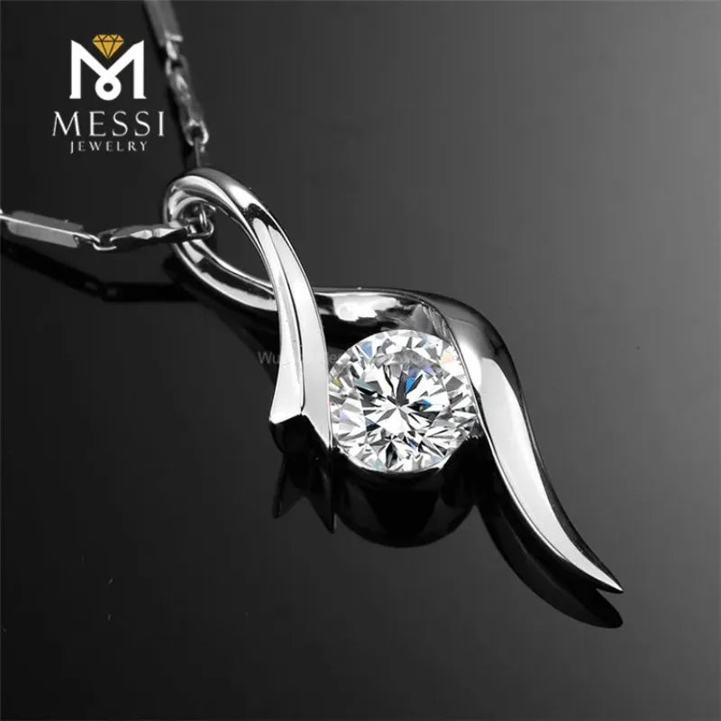 1 ctw Lab Grown Moissanite Diamond Sweeping Pendant