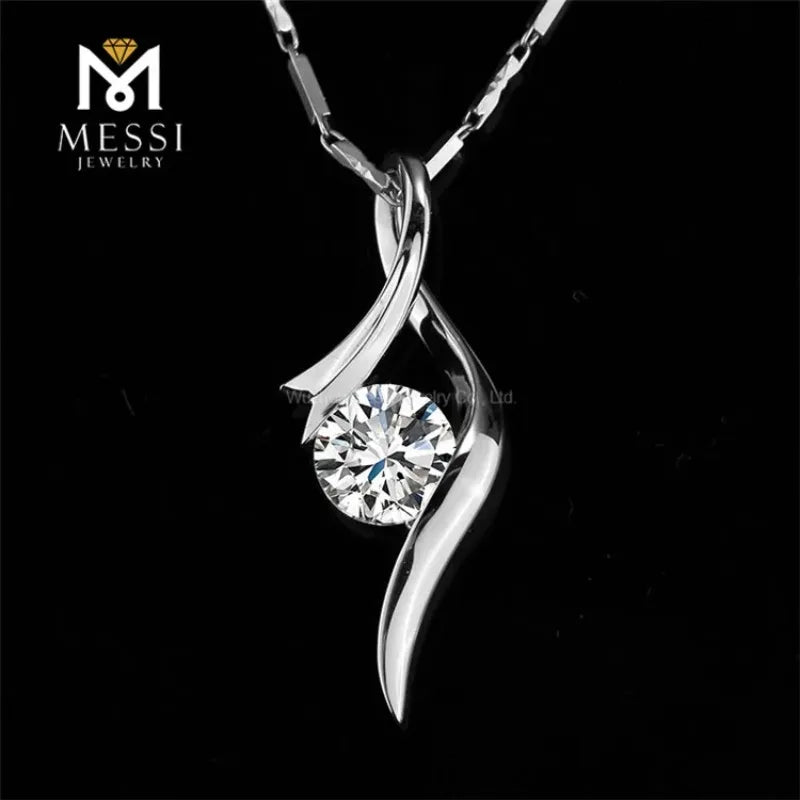 1 ctw Lab Grown Moissanite Diamond Sweeping Pendant